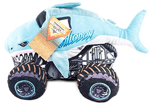 Image of Monster Jam Plush Stuffed Megladon Pillow Buddy - Super Soft Polyester Microfiber, 16 inches (Official Monster Jam Product) | 16 Inches, Official Product, Ultra-Soft Polyester, Stuffed Plushie, Spot Clean Only, Boys Gift