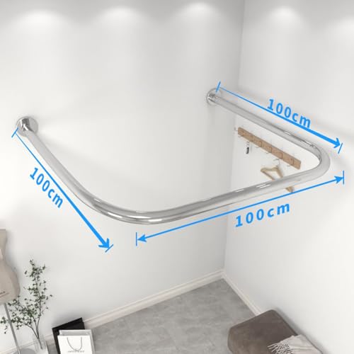 Tringle à rideaux en U avec rail métallique robuste pour séparateur mural