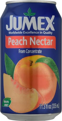 Image of Jumex Peach Juice Nectar - Peach Nectar Made with Fresh Fruit Puree - Fruit Juice Concentrate for Smoothie Mix, Cocktail Mixers & Kids Drinks & Beverages - 11.3oz, 2 Pack Canned Drink