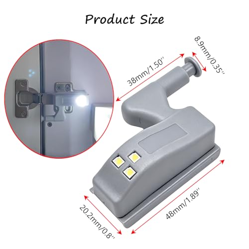 Image of LiXiongBao 12 Pack Hinge LED Sensor Light -Smart Touch Induction Cabinet Light for Kitchen Cabinet Cupboard Closet Night Lights, Living Room /Bedroom /Wardrobe Night Lights(Cool White)