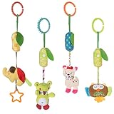 ZWOOS 4 Piezas Sonajeros Colgantes para Cochecitos, Juguetes