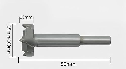 Miniatura 4 de Meichoon Forstner Brocas de 15 a 1.378 in, 5 piezas, brocas de carburo Forstner de acero de alta velocidad con agujero de perforación de ala plana,