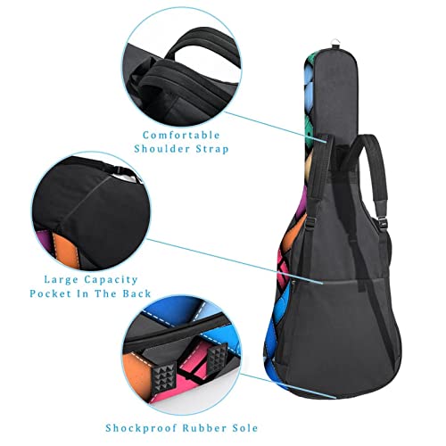 Étui coloré pour guitare classique et acoustique, Multicolore 01., 42.9×16.9×4.7 in, Organiseur de sac - Les Beatles, Paul McCartney, John Lennon, RIngo Starr, George Harrison Étui coloré pour guitare classique et acoustique, Multicolore 01., 42.9x16.9x4.7 in, Organiseur de sac – Image 4