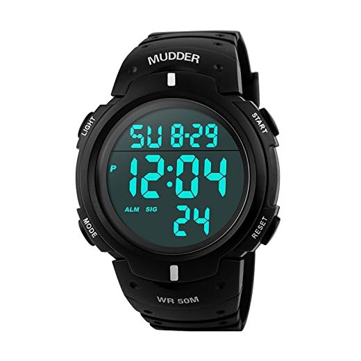 Mudder Reloj Deportivo Digital para Hombre, Estilo Militar, Sumergible a 5 ATM, Multifuncional, Moderno