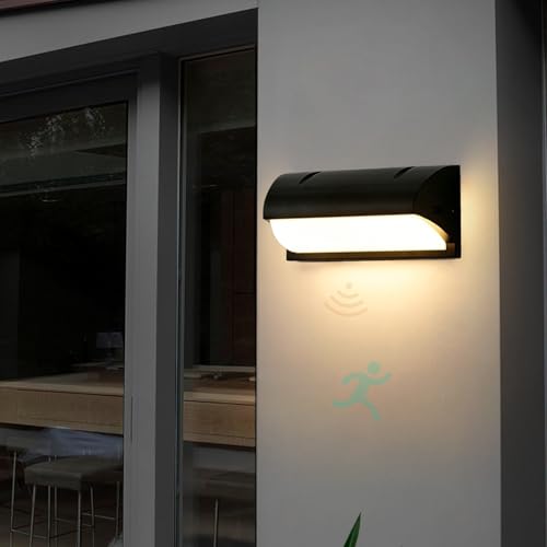 Eclairage mural LED extérieur design avec détecteur de mouvement pour cour et terrasse