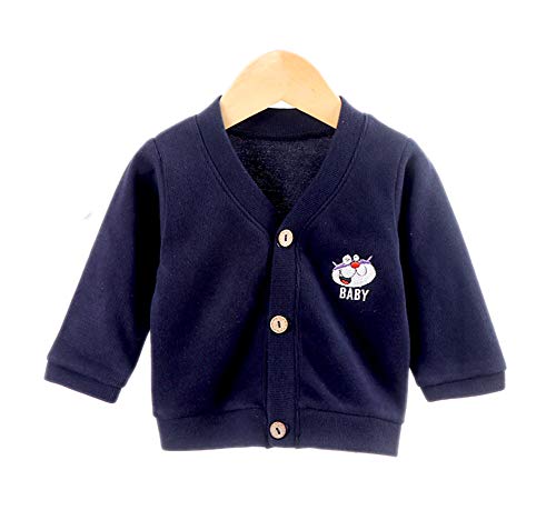 Baby Boys Girls Button-Down Cardigan Toddler Cotton Casual Winter Warm Knit Sweater 1-5t Kid 3-4T Navy Blue