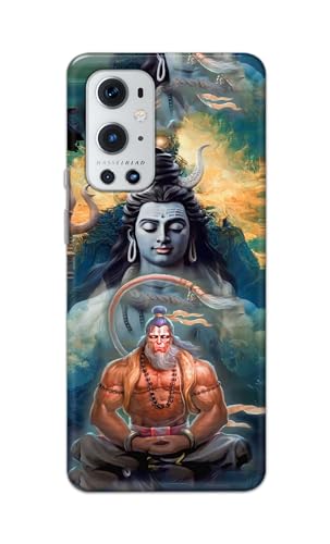 Image of PRINTFIDAA Plastic Printed Hard Back Cover Case For Oneplus 9 Pro Back Cover (Lord Shiva And Hanuma) -112, Multi