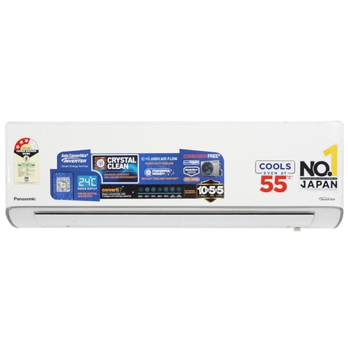 Image of Panasonic EU 7 in 1 Convertible 1 Ton 3Star Inverter Split,(100% Copper Condenser, CS /CU-EU12BKY3F), With 55Tested,Ag clean Filter,High CFM&Eco tough Outdoor Crystal Clean Technology & Shild Blue+