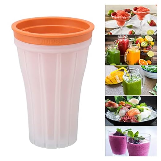 Wobythan Xícara para fazer slushie Maker copo de smoothies de congelamento rápido para milk-shake caseiro, sorveteira para espremer copo para o verão, refrigerador de leite caseiro para a família (laranja)