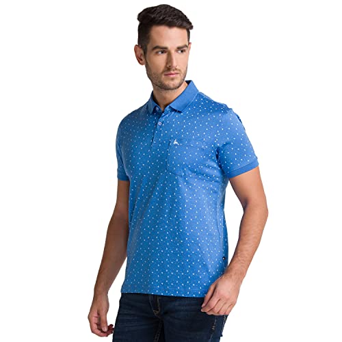 Image of Parx Men's Pure Cotton Print Pattern Regular Fit Polo Collar Polo Neck Half Sleeve Casual T-Shirt