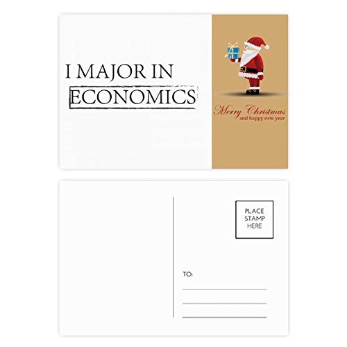 Cartes postales Père Noël Citation I Major in Economics lot de 20 pour vœux rapides sans stress