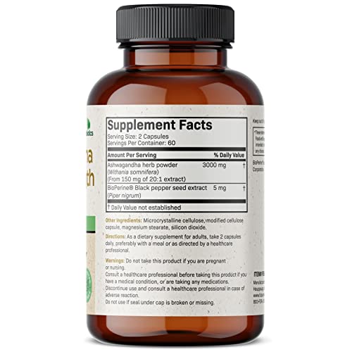 Futurebiotics Ashwagandha Capsules Extra Strength 3000mg - Stress Relief Formula, Natural Mood Support, Stress, Focus, and Energy Support Supplement, 120 Capsules - Image 3