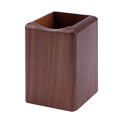 AHANDMAKER Porte-Stylo en Bois, 70x70x99 mm Porte-Crayons en Bois pour Crayons, Pot à Crayons en Bois pour Bureau, Porte-Pinceau de Maquillage pour Fournitures de Bureau Cover