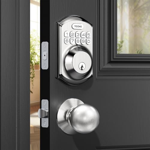TEEHO TE001K Keyless Entry Door Lock with Handle, Electronic Keypad