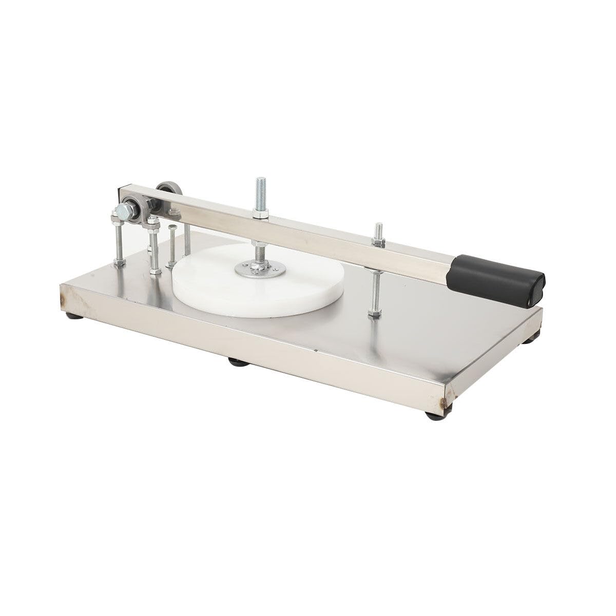 CDZHLTG Manual Pizza Dough Press Machine, Manual Cake Press, Stainless Steel Pastry Dough Maker Commercial Household, 20cm Non-Stick Pressure Plate, for Cake, Pizza, Dough, Bread