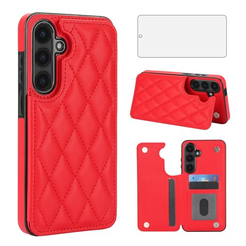 Coque Samsung S24 FE 5G anti-RFID avec étui portefeuille cartes et verre trempé