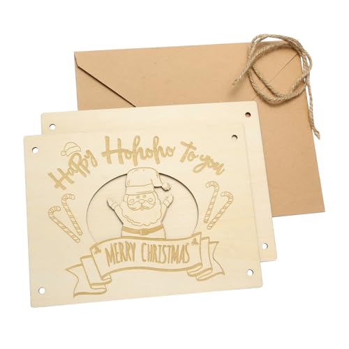 LOVLEY Personalised Christmas Card, Chirismas Money Wallet, Money Gift Chrismas, Wooden Money Card with Envelope (Santa Claus) - Image 3
