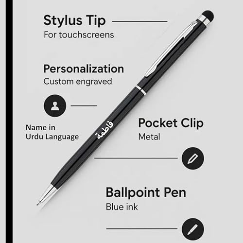 Image of MANAMA Custom Urdu Name Pen | Personalized Engraved Ball Pen with Blue Ink | Premium Metal Pen for Men & Women | Ideal for Corporate Gifts, Personalised Gift For Men & Women (Pack of 1)