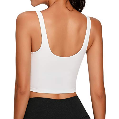 Lemedy Women Sports Bra Longline Crop Tank Top Padded Workout Running Yoga3