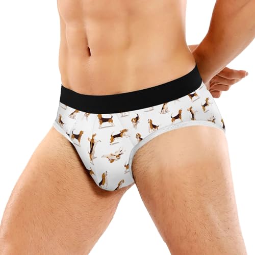 Men's Underwear Briefs Comfort Soft Stretch Classic Fit Cute Beagle Dog Briefs with Contour Pouch2