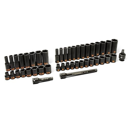 Image of GEARWRENCH 44 Piece 3 /8 inch Dr Hi-Viz SAE /Metric Impact Socket Set | 84916H