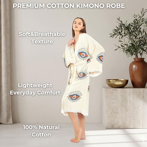Image of Evil Eye Kimono Robe - Beach Kimono Coverups for Woman