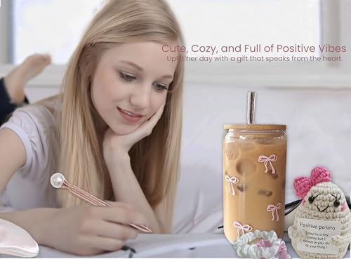 Pink Birthday Gifts for Teen Girls,Inspirational Gifts Basket for Her, Cute Bow Theme Birthday Gifts for Women, Friendship Gifts for Daugther/Sister/Friend /Besite(Pink &Bow) - Image 4