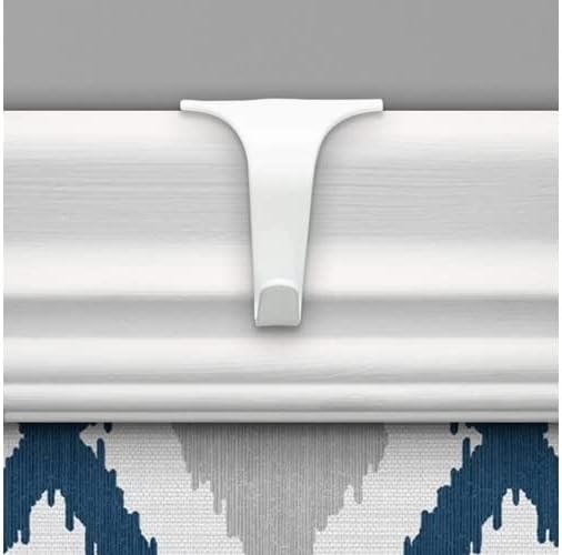 4 x White Picture Rail Moulding Hooks Contemporary Heavy Duty 34mm Wide x 38mm High