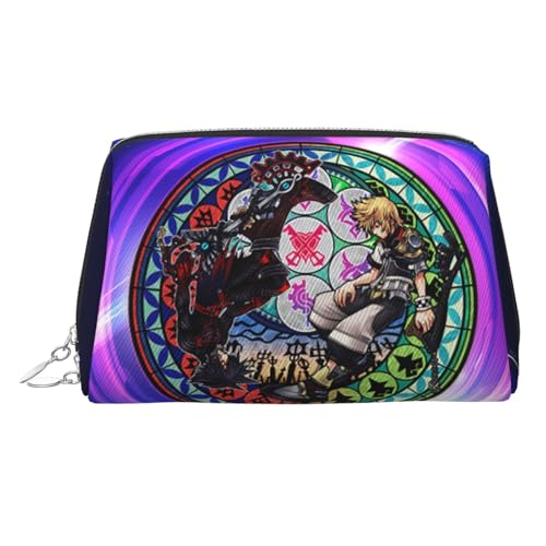 化粧ポーチ キングダムハーツ レディース メイクポーチ 化粧バッグ メンズ トラベルポーチ レザー 小物入れ かわいい おしゃれ 可愛い 化粧品収納 大容量 防水 多機能 旅行 持ち運び便利