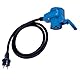 CEE Adapter-Kabel Winkel-Kupplung mit Steckdose auf Schutzkontakt Stecker 1,5m Kabel IP44 230V / 16A 3-polig für Camping, Adapterleitung für Boot, Camper, Wohnwagen, Wohnmobil, Winkelbuchse blau