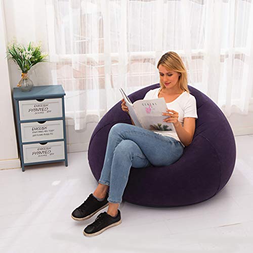 Calidaka Bean Bag Chair (No Filler), Air Sofa Outdoor Inflatable Lazy Sofa Chair,Washable Couch Bean Bag Chair Folding,For Organizing Plush Toys Or Memory Foam-Blue #TOP4