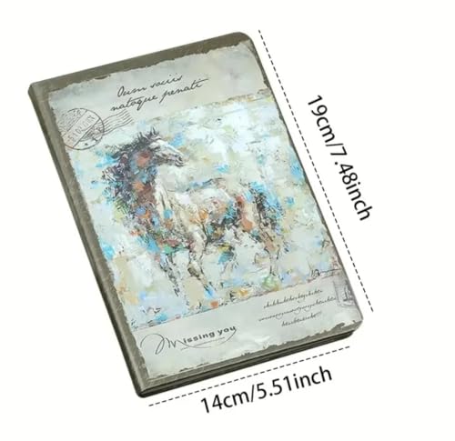 Image of Parshya Vintage Retro Journal Diary A5 Size Hard Cover Notebook for Women & Men, Antique Horse, peacock, flower Design Writing Journal, Personal Diary, Scrapbook, Travel Journal, Gift Notebook, 114 Pages (Peacock)