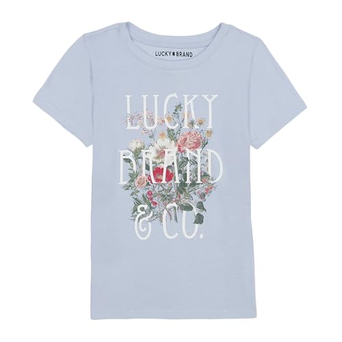 Image of Lucky Brand Girl's Short Sleeve Graphic T-Shirt, Tagless Cotton Tee with Fun Designs