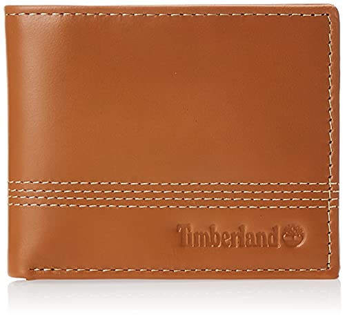 Timberland Men's Leather Slimfold Wallet With Matching Fob Gift Set, Tan, One Size #TOP1
