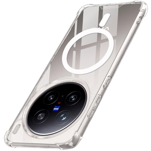 Image of TheGiftKart Shockproof Ultra-Hybrid Back Cover Case for Vivo X200 Pro 5G Compatible with MagSafe | 360 Protection | Crystal Clear Hard Back Cover Case for Vivo X200 Pro 5G (Transparent Bumper)