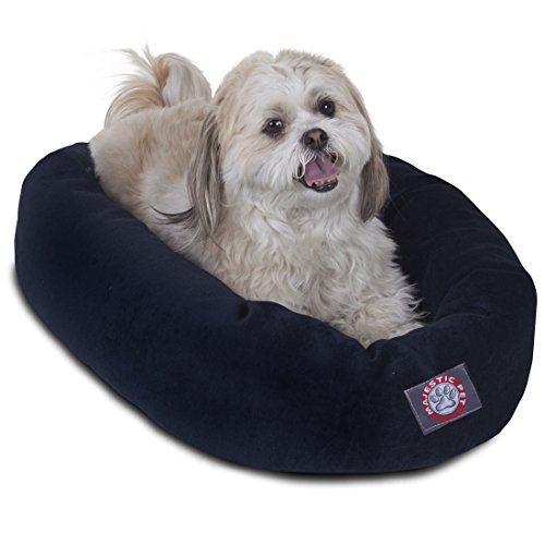 Image of Majestic Pet Villa 24 Inch Shredded Memory Foam Dog Bed for Small Sized Dog 24x19x7 Inch-Orthopedic Pet Bed - Washable Small Puppy Mat with Head Support-Navy