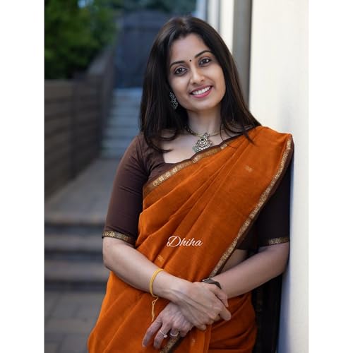 Image of Original Maheswari Cotton Silk Saree for Women | Kanjivaram Pure Silk Cotton Sari with Blouse | Zari Work | Tassels | Handloom Weave