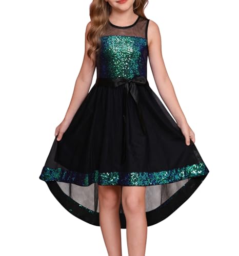 GRACE KARIN Teen Girls Sequin Party Formal Dresses for Girl Graduation Father and Daughter Dance Prom Dress Size 12-14