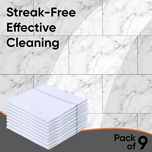 Image of Superio Squeegee Mopping Towel Floor Cloth White Cloth for Cuban Style Mop, Israeli Sponga, Kitchen, Bathroom Cleaning, Tile, Stone, Wood, Floor Washing, Drying Towel -18 inchx24 inch, 9 Pack