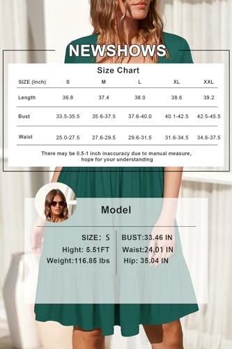 Image of Newshows Women's 2026 Summer Casual Square Neck Ruffle A Line Beach Vacation Sundress Work Business Dress with Pockets