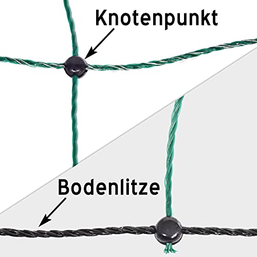 VOSS.farming 50m Elektrozaun - Netz, tannengrün, 108cm, 20 Pfähle stabil grün Agility