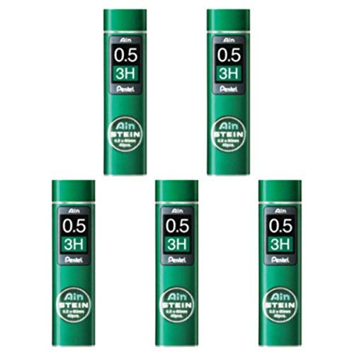 PentelAin Mechanical Pencil Leads 0.5mm 3H, 5 Pack/total 200 Leads Value Set