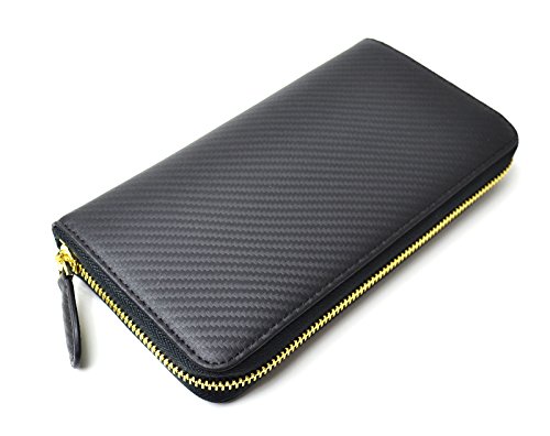 Amazon.co.jp: [BEAMZSQUARE] カーボンレザーラウンドファスナー長財布