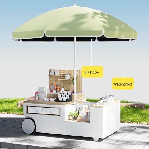 Parasol de plage de 2,4 m à 2,7 m rond vert réglable piscine
