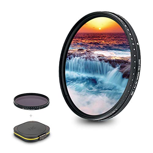 JJC 62mm Variabler ND Filter ND2-ND2000 Neutral Graufilter für FUJIFILM XF 23 mm f/1.4 R, XF 56 mm F1.2 R, für Nikon NIKKOR Z 50 mm F1.8 S, Z 35 mm F1.8 S Objektiv