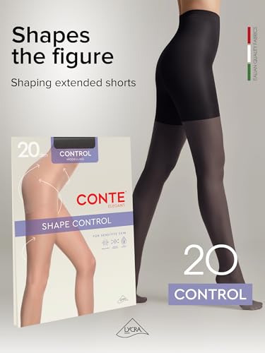 Image of Conte Women's Nude Body Shaping Sheer Compression Pantyhose Tights - Control