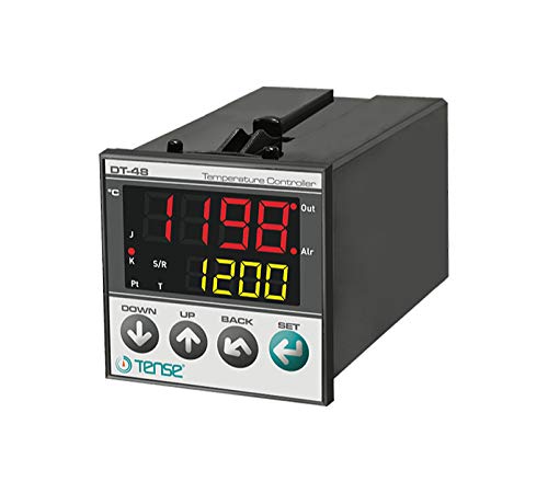 Preisvergleich Produktbild Tense DT-48 Digitaler PID-Temperaturregler mit zwei konfigurierbaren Relaisausgängen - OUT und ALARM - Sensor auswählbar T / C (J, K, T, S, R) oder PT100