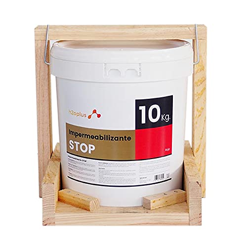 H2OPLUS · Pintura Plástica Impermeabilizante STOP · Pintura Impermeabilizante Terrazas y Azoteas · Producto NATURAL en base Agua · Bloque todo tipo de Filtraciones · 10 Kg ROJO TEJA