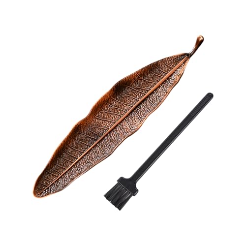 1 pièces de Bronze Porte-encens Feuilles de métal, brûleur d'encens Ash Catcher,pour bâtons d'encens, Utilisation à la Maison, au Bureau, au Yoga, à la...