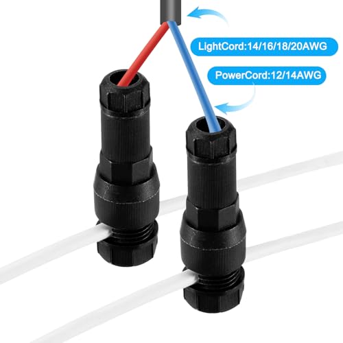 Conector cable bajo voltaje impermeable PATIKIL luces paisaje exterior 36 uds 4